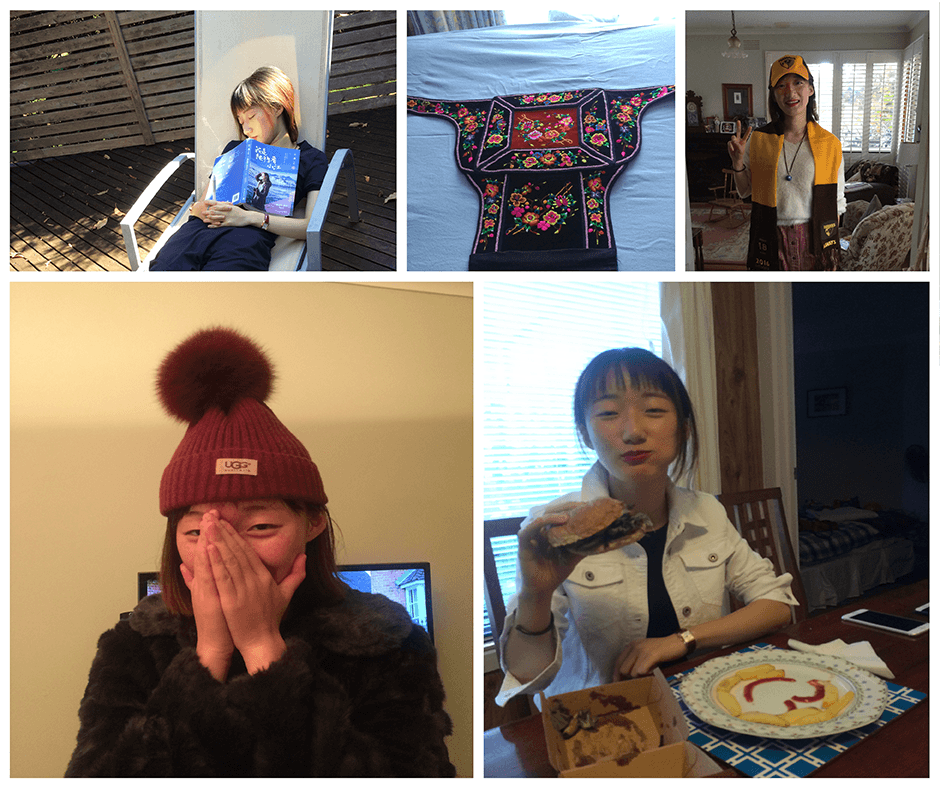 Collage image of Sharyn's homestay experience with AHN