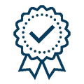 Certified–ribbon Icon Blue